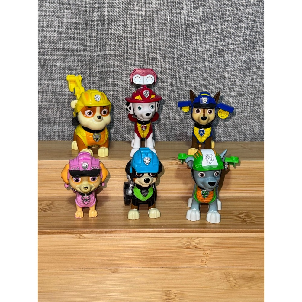Paw Patrol Dino Rescue Pup Figure Set 6pc Chase Marshall Skye Rubble Rocky Rex